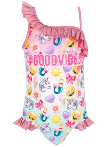 kids emoji unicorn swimsuit swimming costume