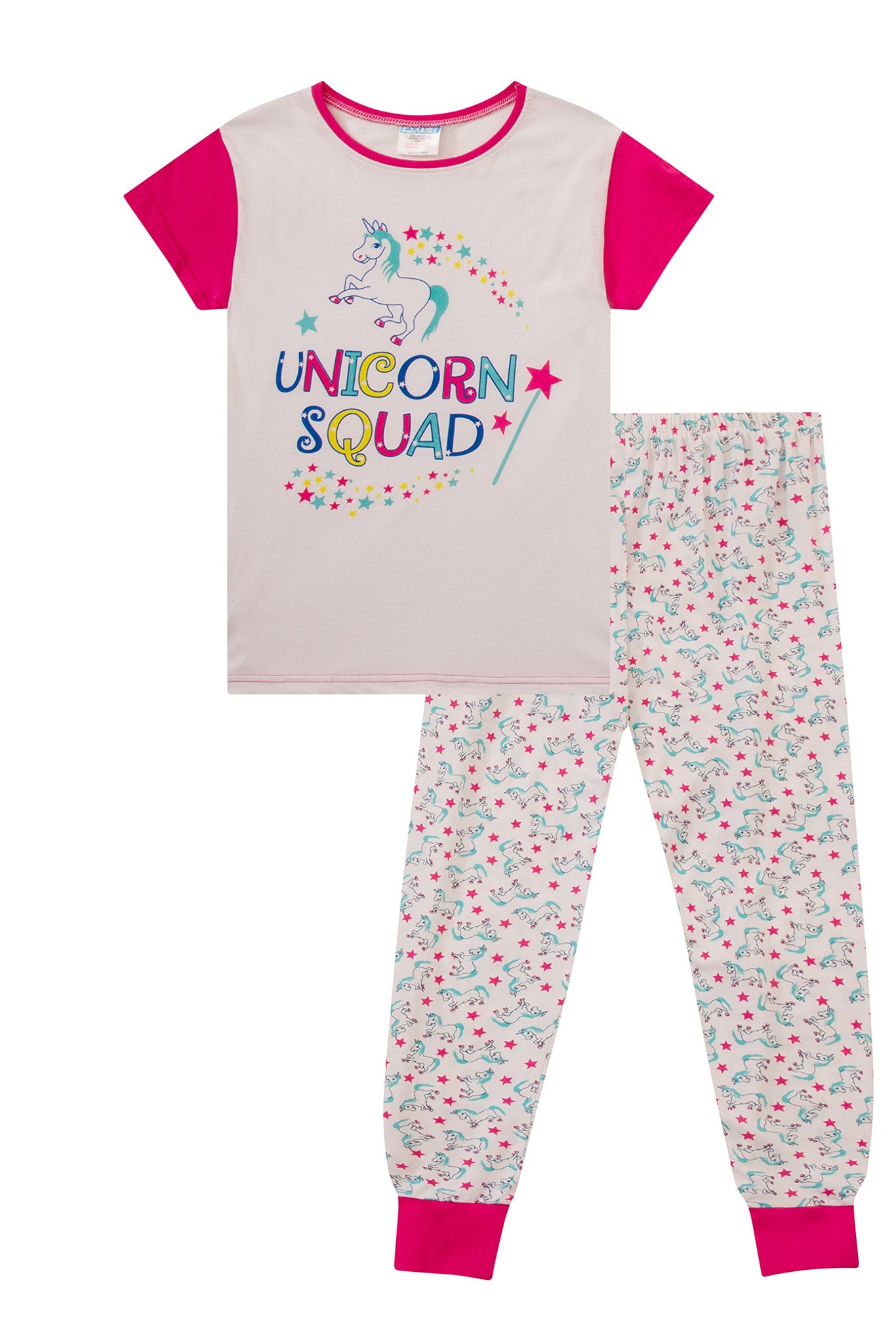 unicorn girls short sleeve pajama set