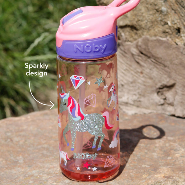 Unicorn drinks bottle with lift lid for kids