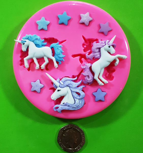 Unicorn Cake Topper Moulds Stars and Unicorns