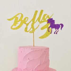 Personalised Unicorn Cake Topper -  Birthday Party Cake Decoration