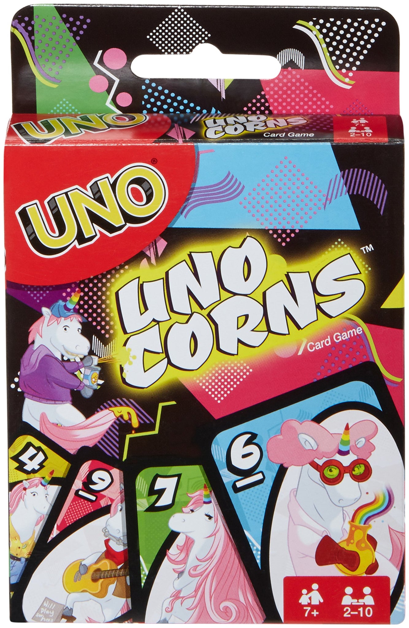 Uno corns unicorns card game
