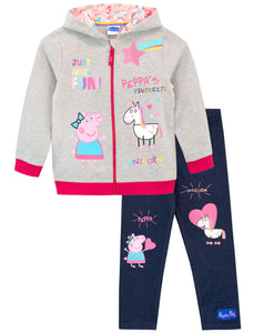 Peppa Pig Girls Unicorn Hoodie & Leggings Set Multicoloured Age 3 to 4 Years