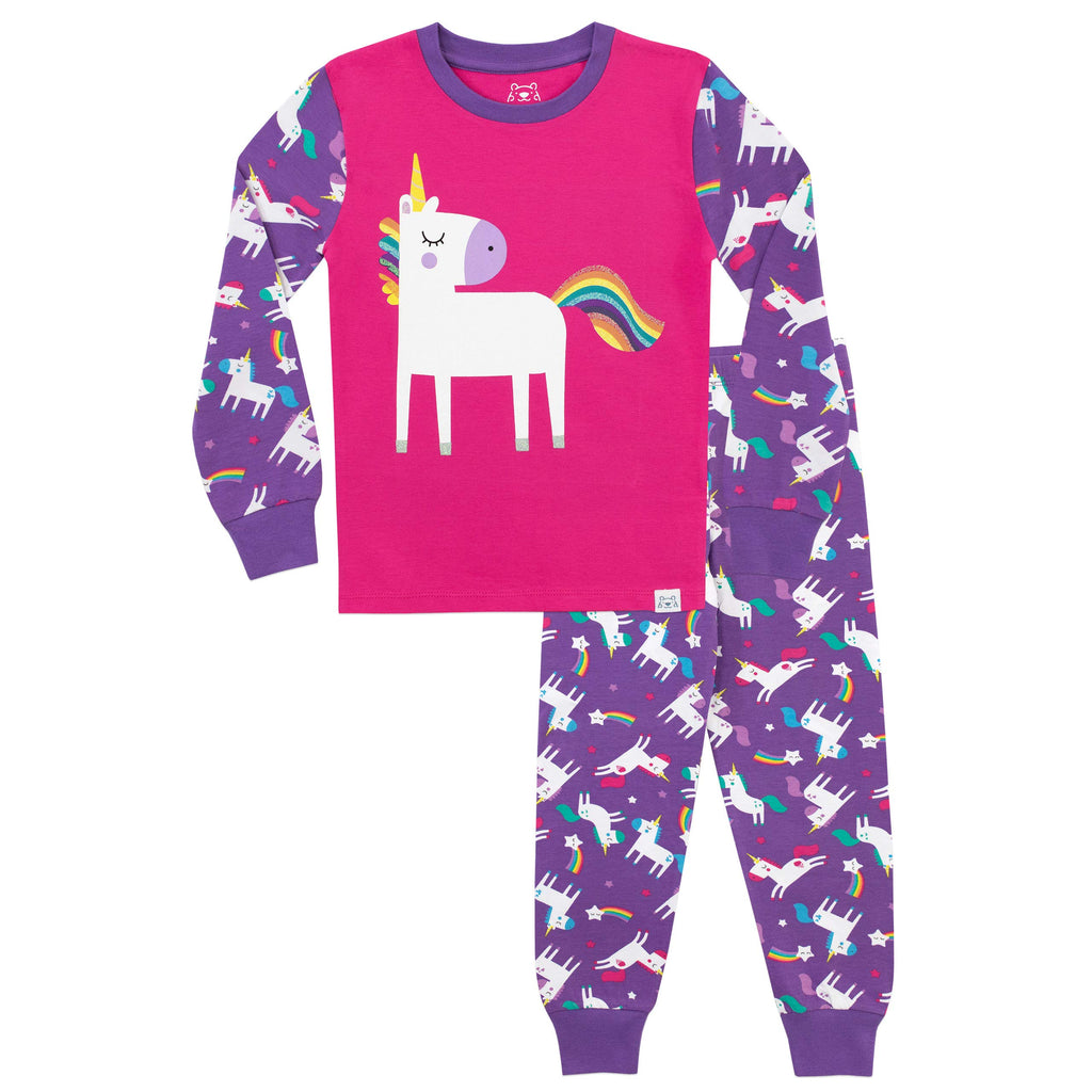 Harry Bear Girls Unicorn Pyjamas Snuggle Fit Multicoloured Age 11 to 1 ...