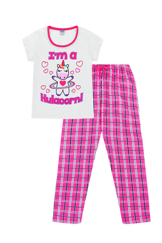 unicorn pyjamas pink and white womens