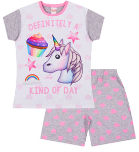 unicorn pyjamas grey girls